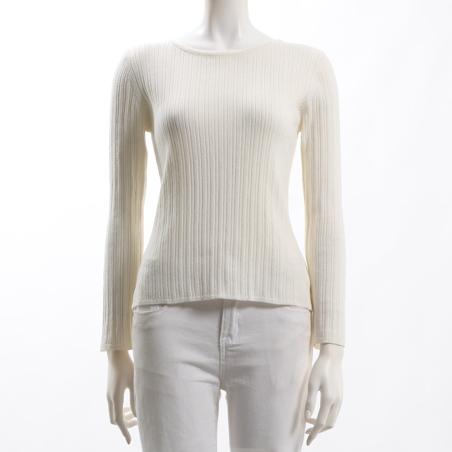 バックレースアップデザインリブニット