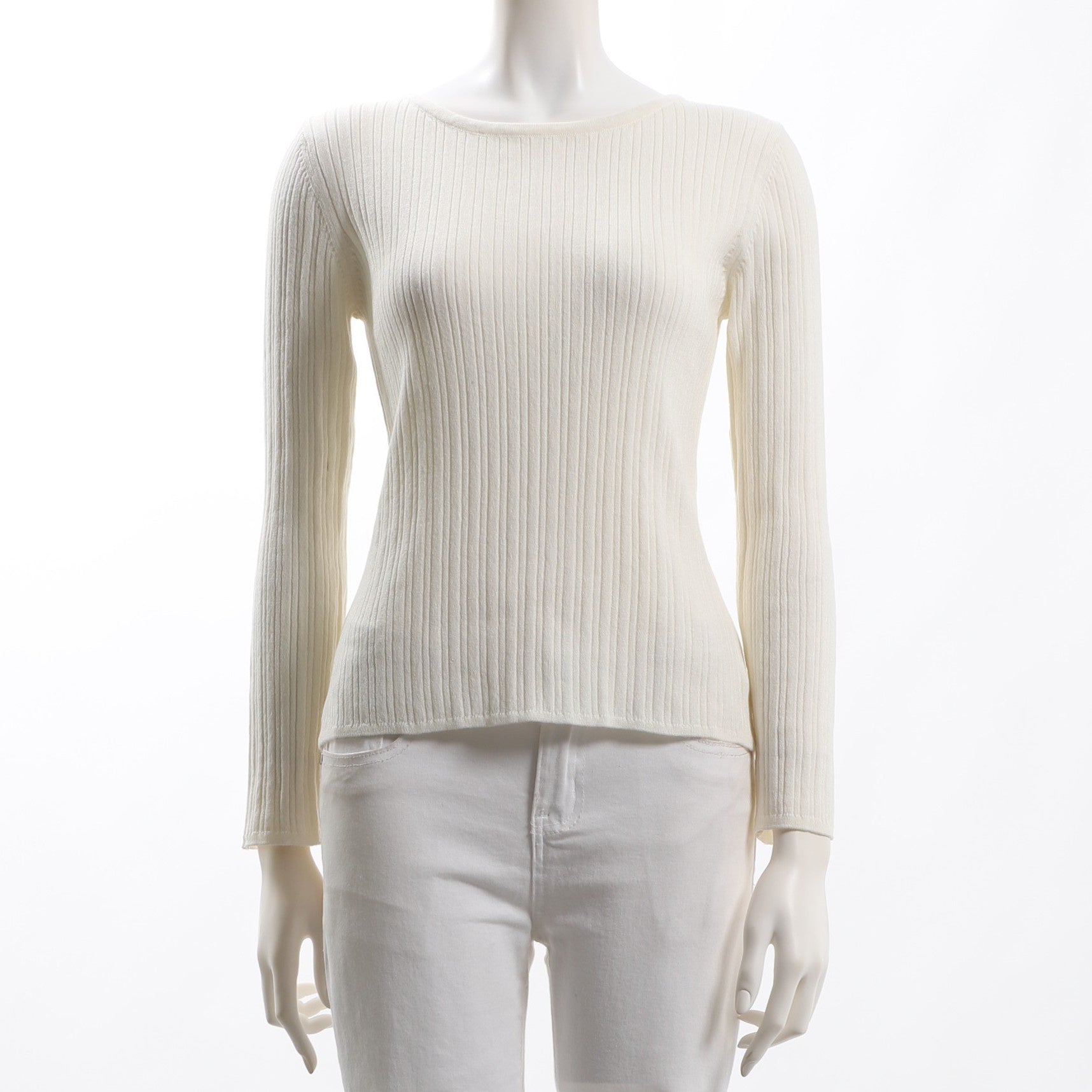 バックレースアップデザインリブニット