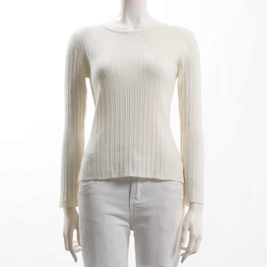 バックレースアップデザインリブニット