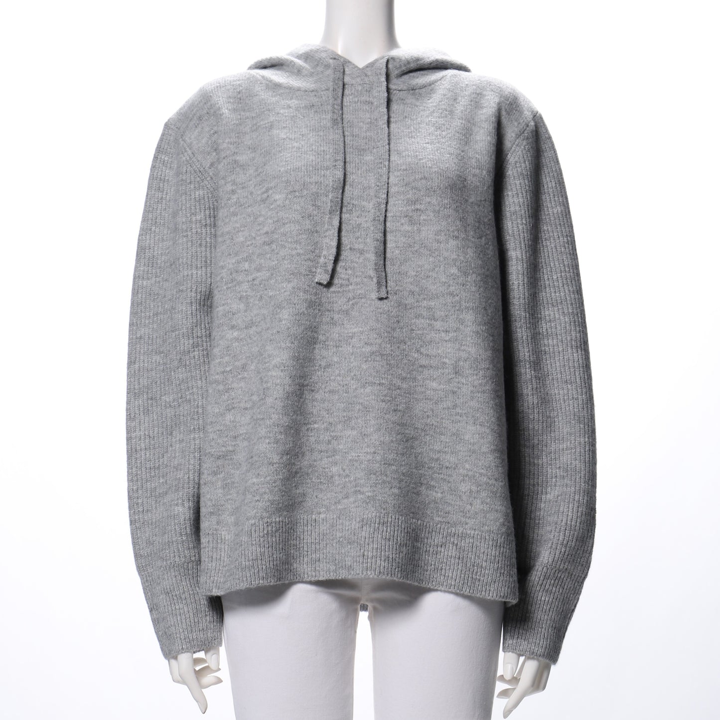 切り替え編みニットフーディー