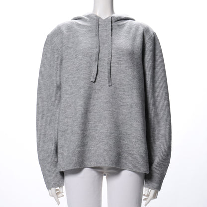 切り替え編みニットフーディー