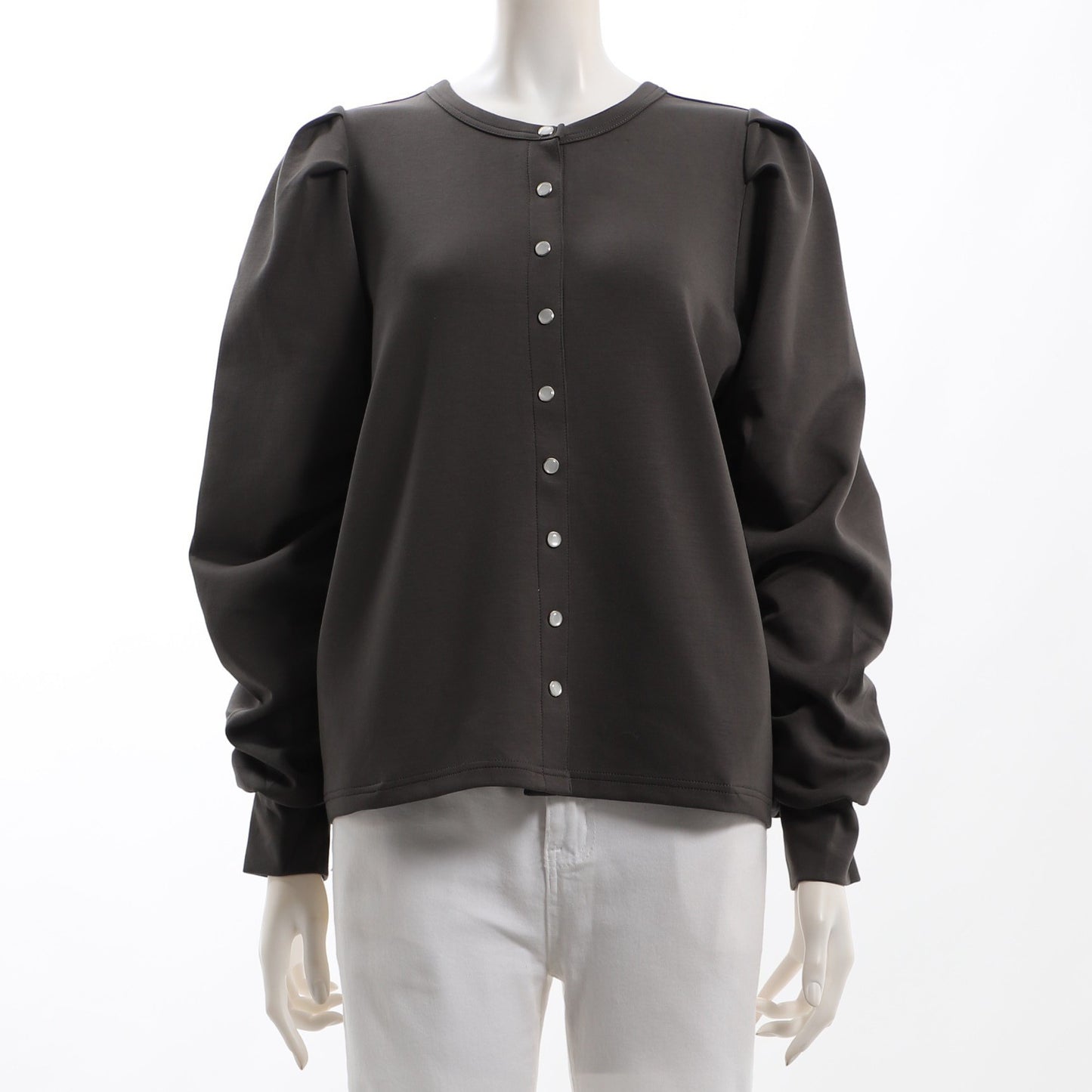 クルーネックボリュームスリーブカットソー