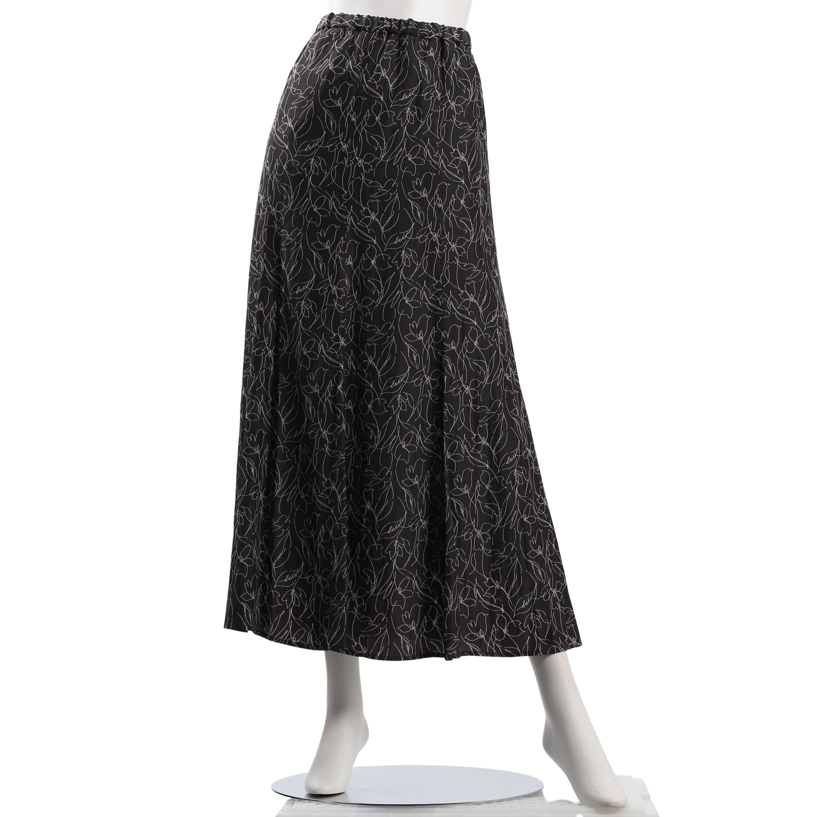 ラインプリントナローフレアスカート