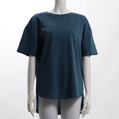 バックテールデザインドロップショルダーカットソー