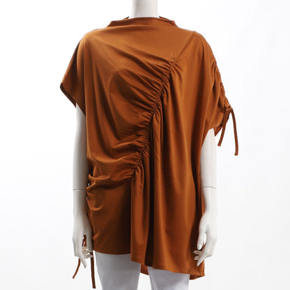 アシンメトリーギャザーカットソー