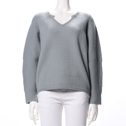 オープンフロントネックニット