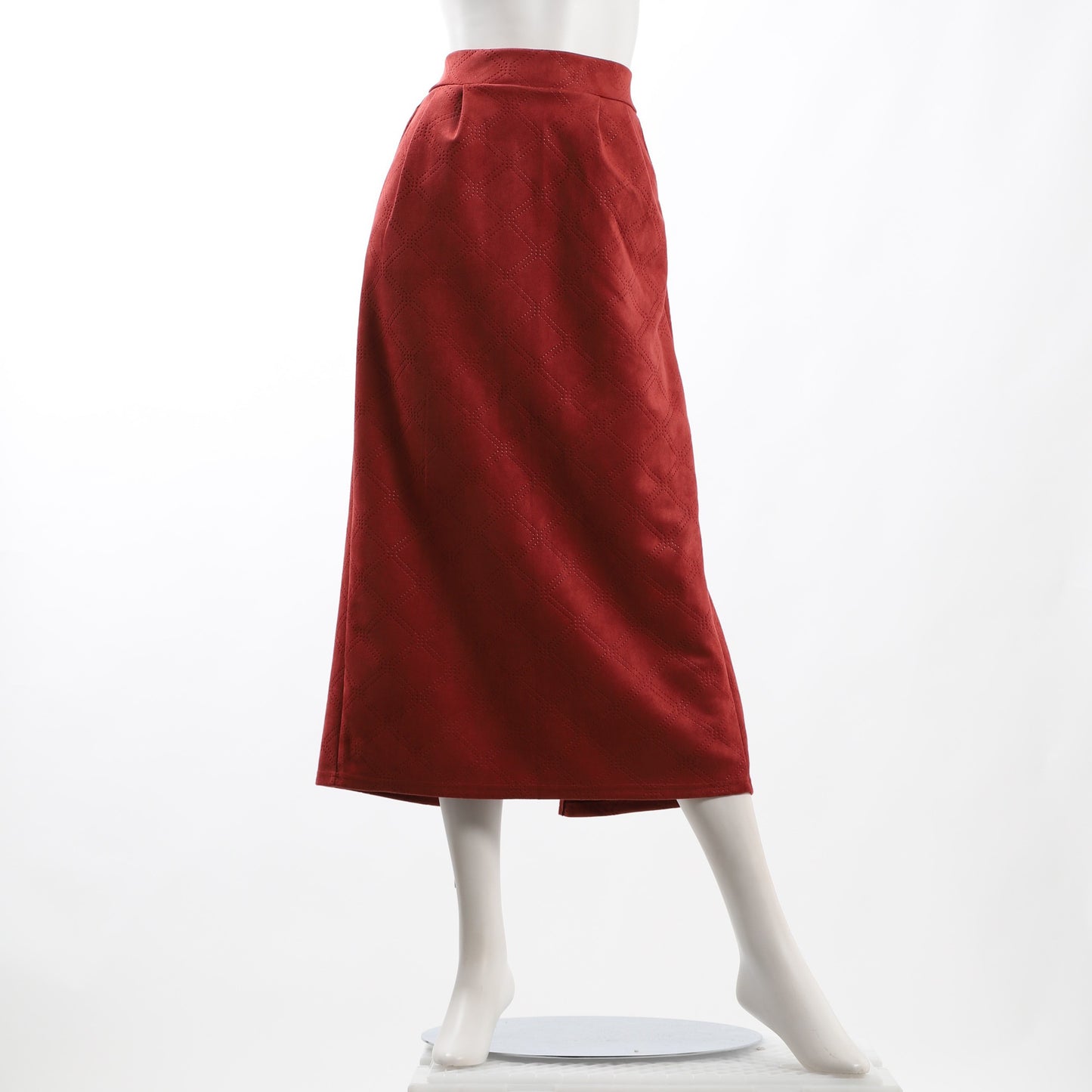 フェイクスウェードエンボス加工ナロースカート