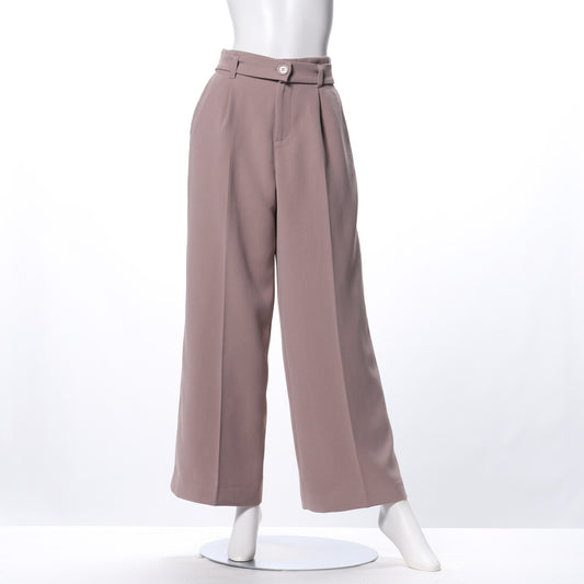 ウエストベルト付きワイドパンツ