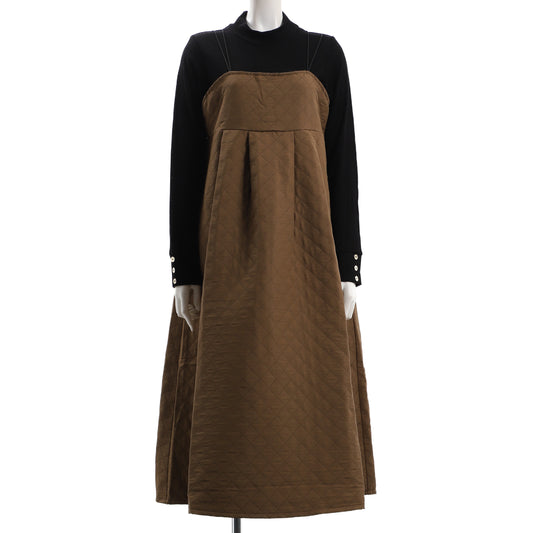 キャミワンピースリブカットソードッキングワンピース