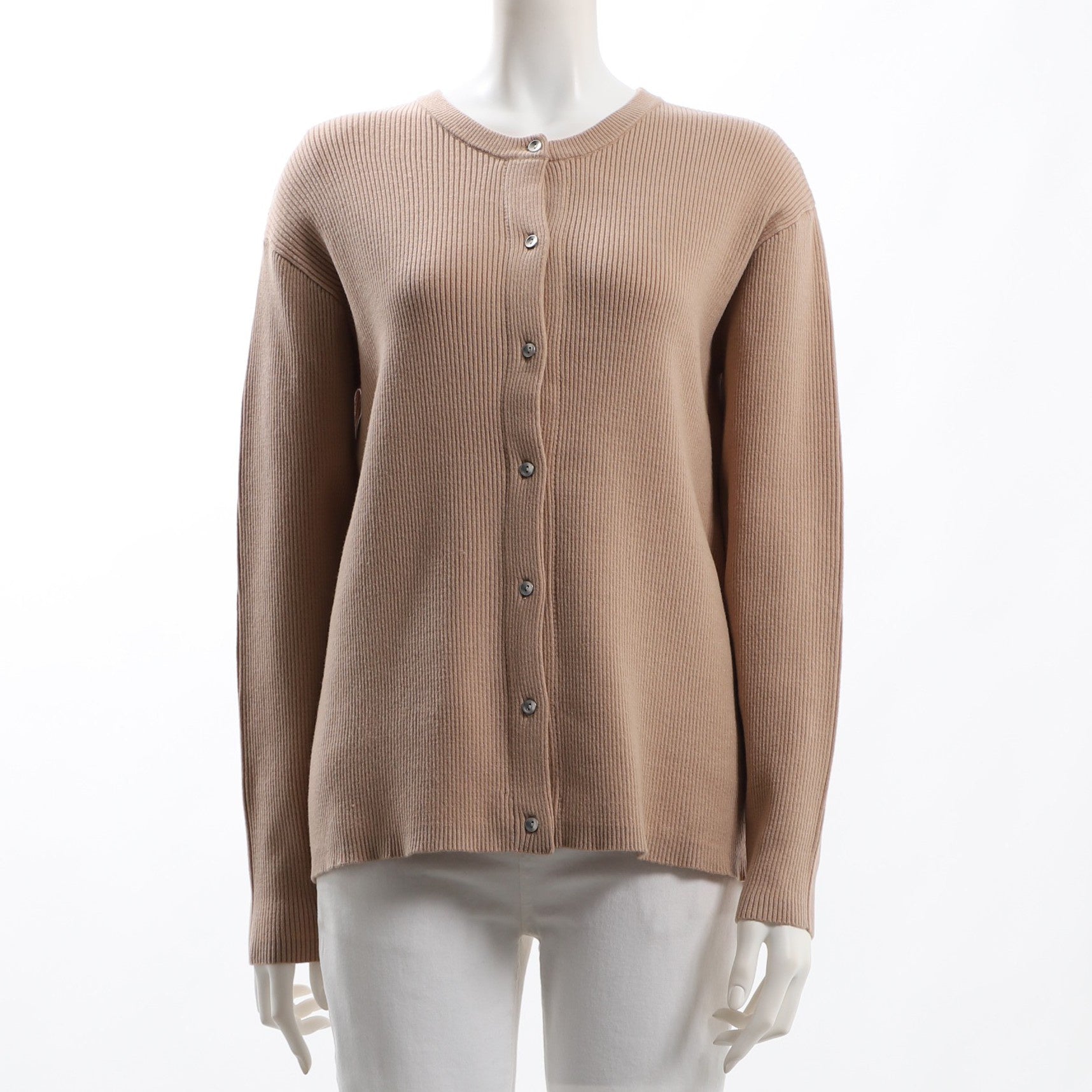 クルーネックリブカーディガン