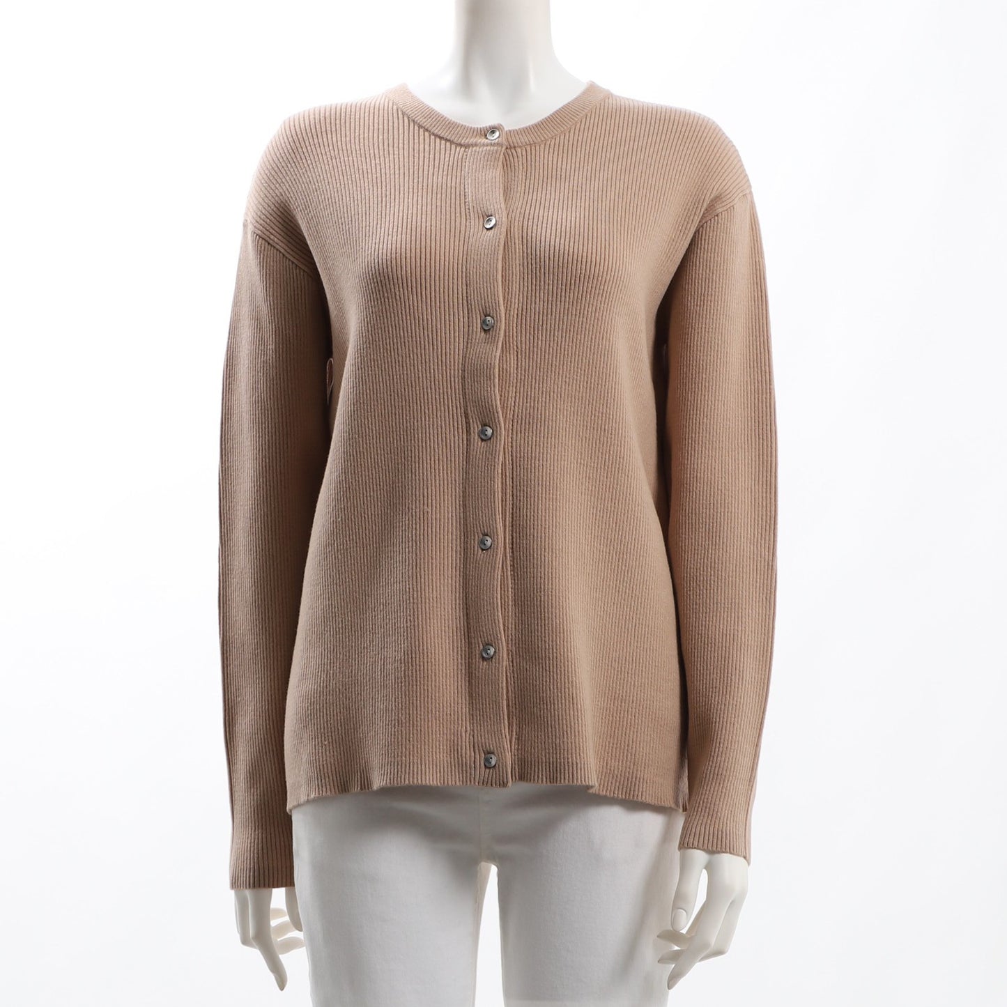 クルーネックリブカーディガン