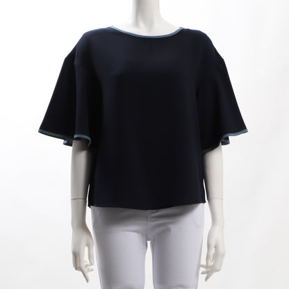 パイピングデザインフレアスリーブブラウス