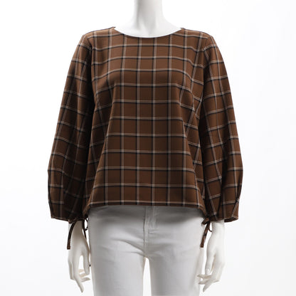 チェック柄サイドドロストカットソー