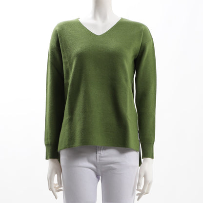 サイドスリットVネックハイゲージニット