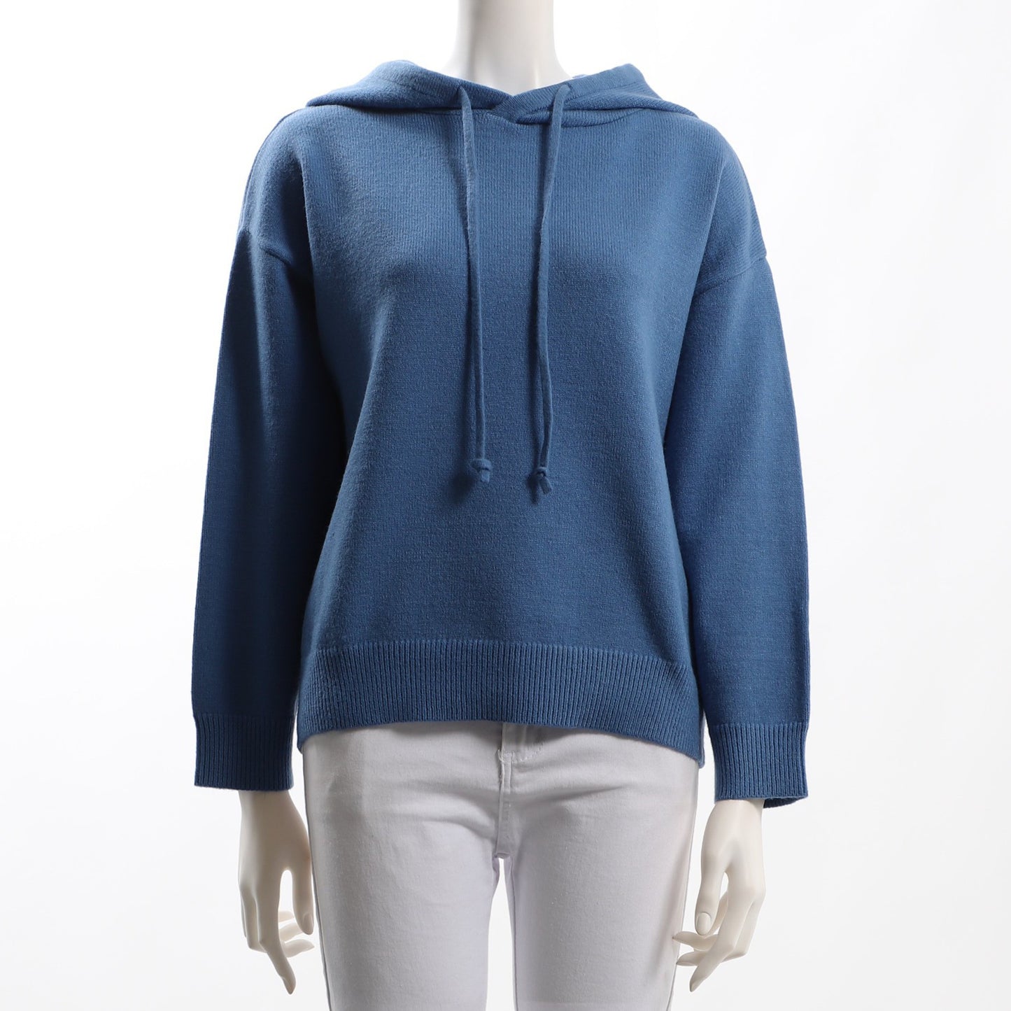 シンプルデザインニットフーディ