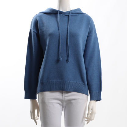 シンプルデザインニットフーディ