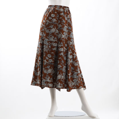 起毛フラワープリント花柄スカート