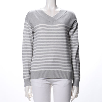 ボーダー柄Vネックニット