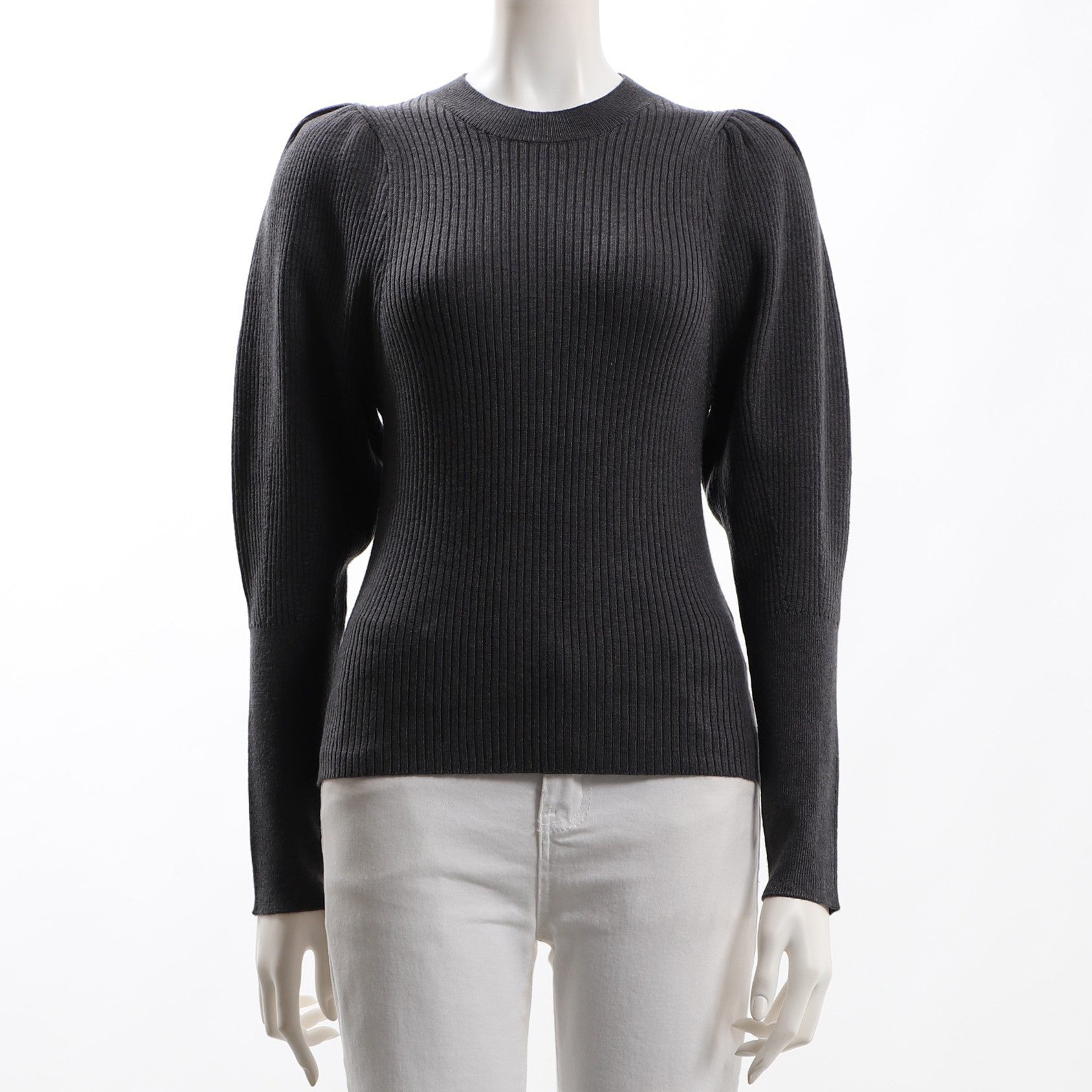 パフスリーブリブニット