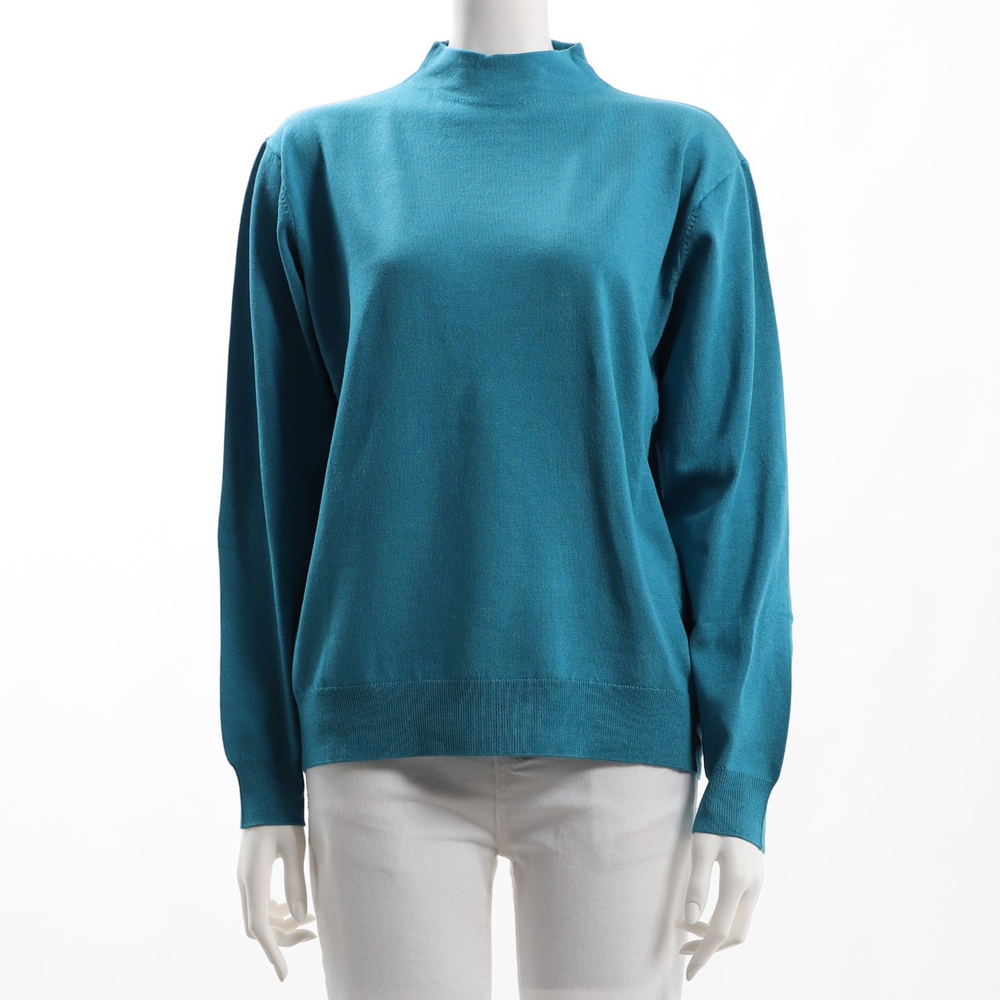 ウォッシャブル2重臼スタンドネックニット