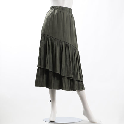 ドレープサテン切り替えギャザースカート
