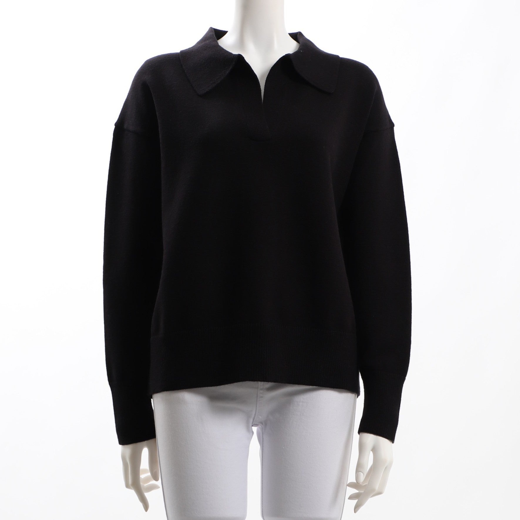 スキッパーネックドロップショルダーニット