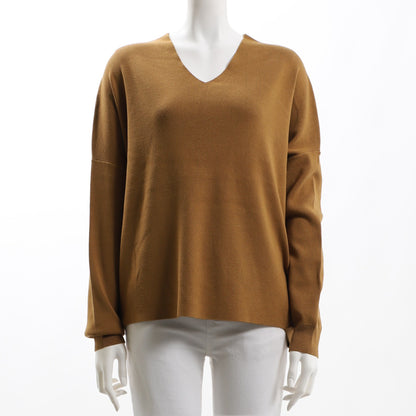 Vネックドロップショルダーニットチュニック