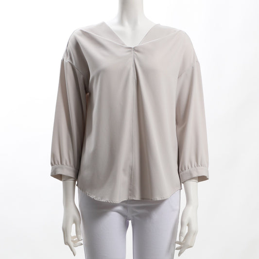 ストレッチジョーゼットVネックブラウス