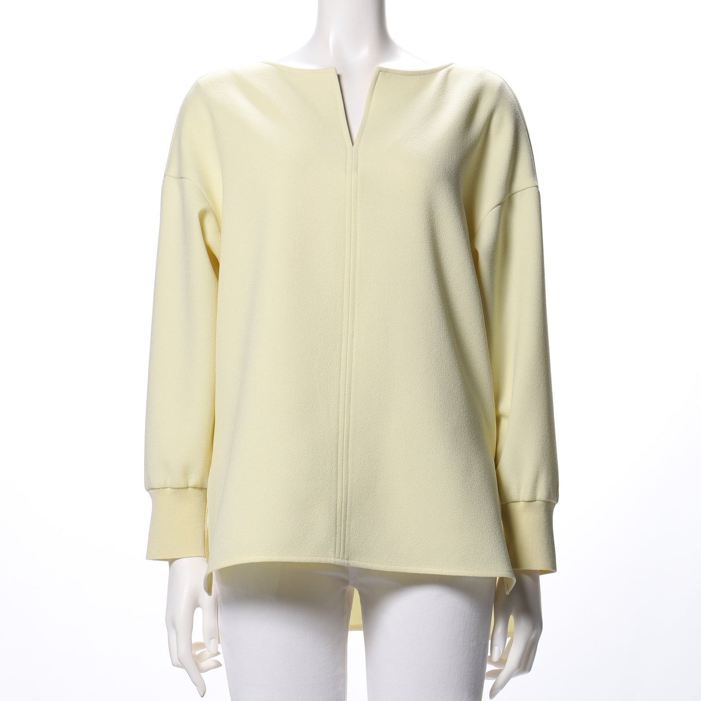 ストレッチ袖口リブ切り替えプルオーバー