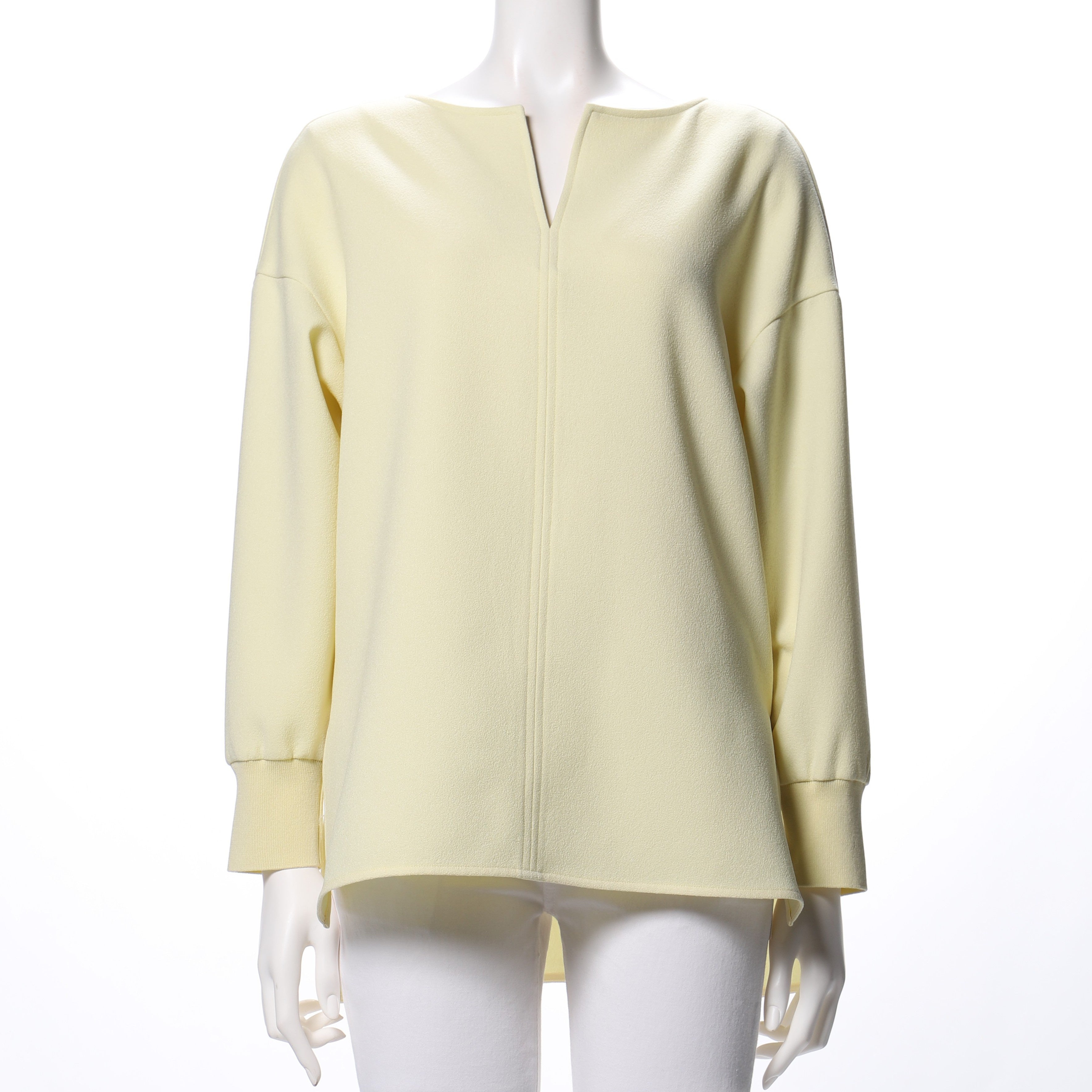 ストレッチ袖口リブ切り替えプルオーバー