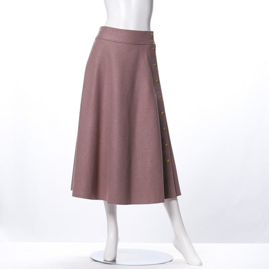 サイドボタンデザインフレアスカート