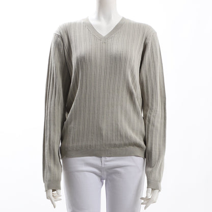 サイドボタンVネックリブニット