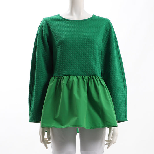 裾フリル異素材切り替えカットソー