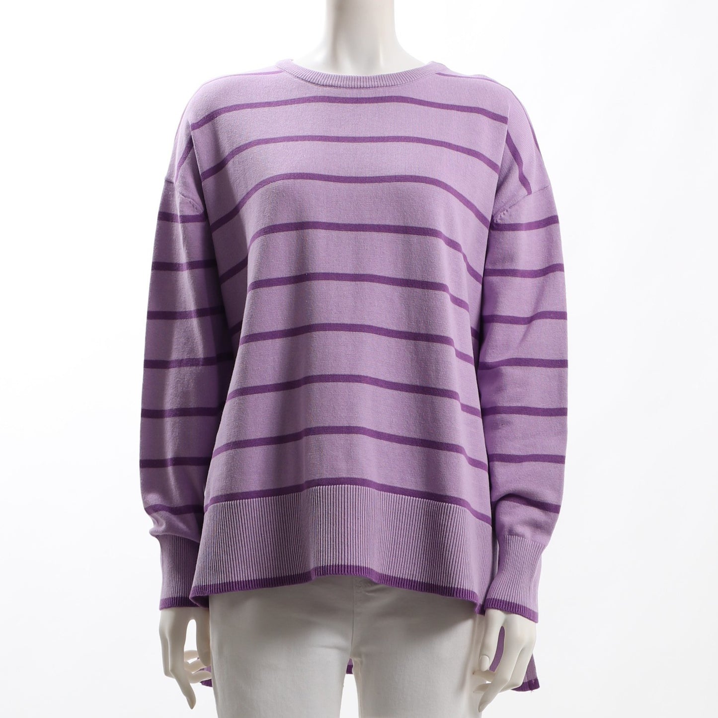 サイドスリットボーダー柄ニット