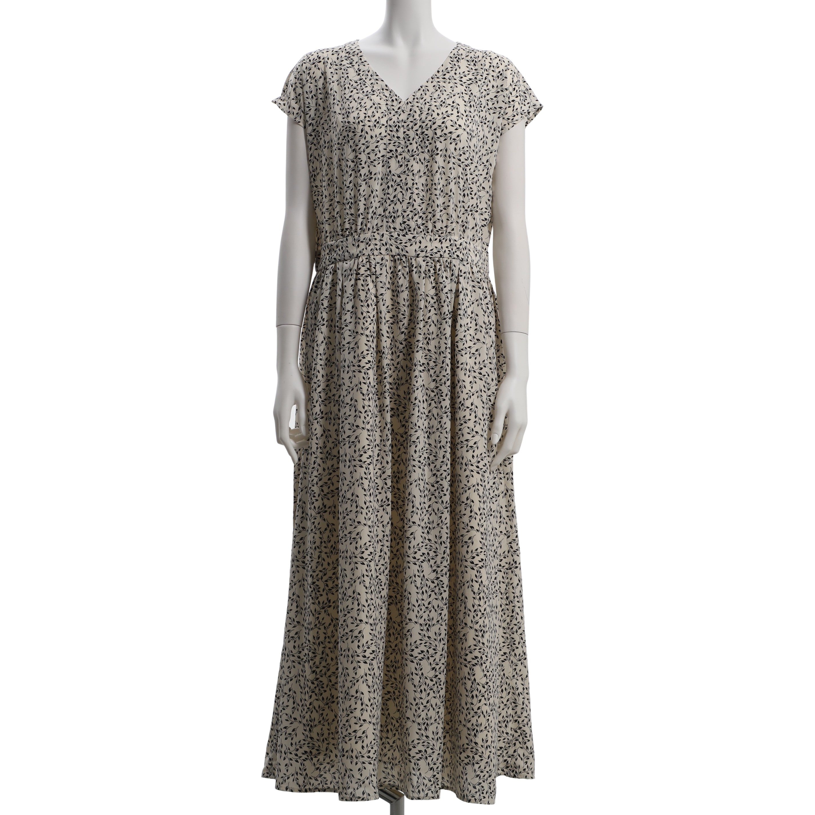 シフォンフラワープリントVネック総柄ワンピース