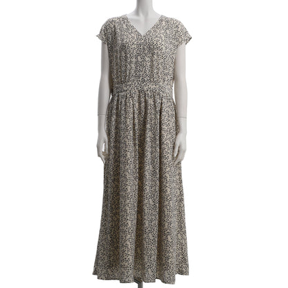 シフォンフラワープリントVネック総柄ワンピース