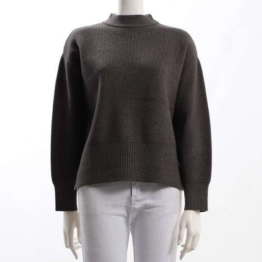 サイドスリットモックネックニット