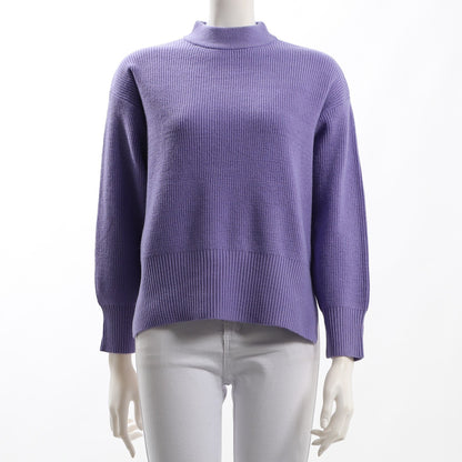 サイドスリットモックネックニット