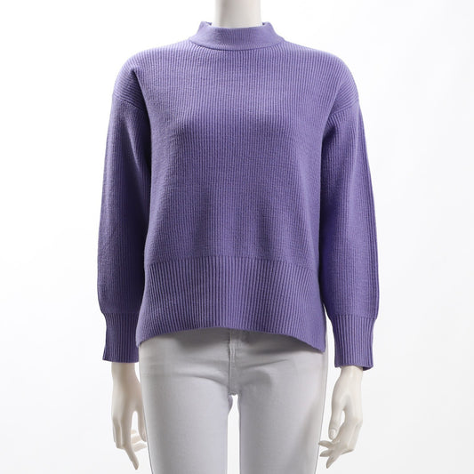 サイドスリットモックネックニット