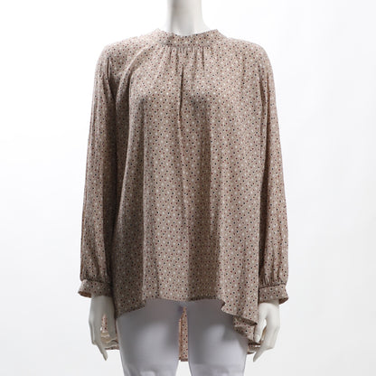 バックリボン総柄ブラウス