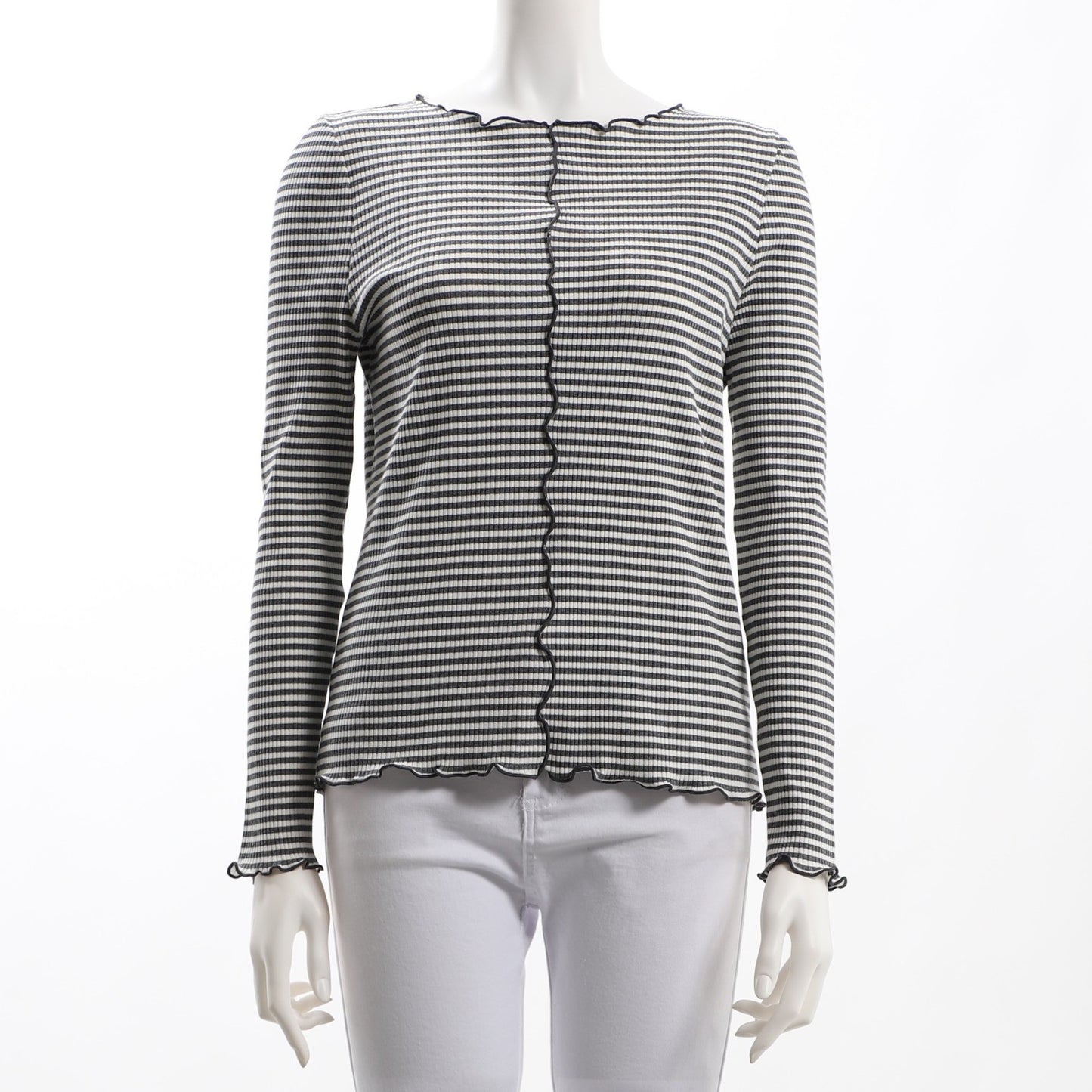 ボーダーメロウフリルカットソー