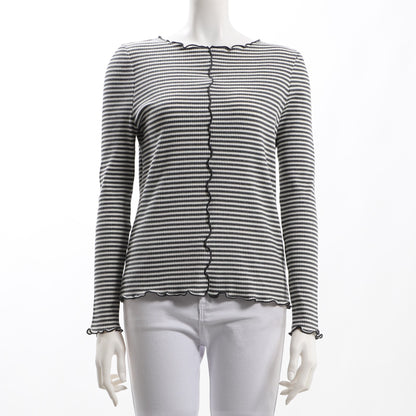 ボーダーメロウフリルカットソー