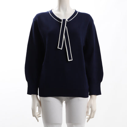 バイカラーボウタイハイゲージニット