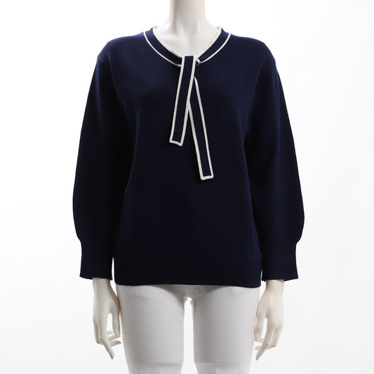 バイカラーボウタイハイゲージニット