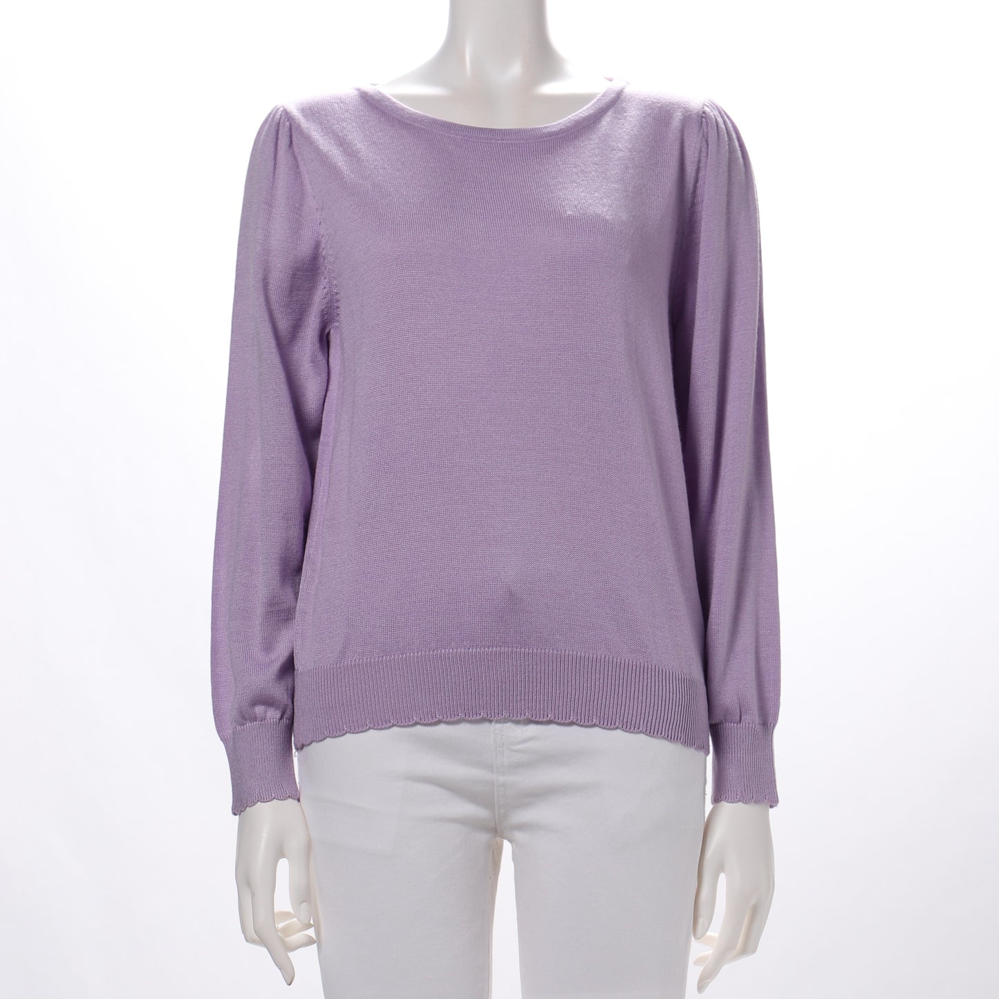 袖口スカラップデザインニット