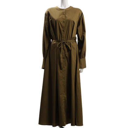 ウエストリボン前開きワンピース