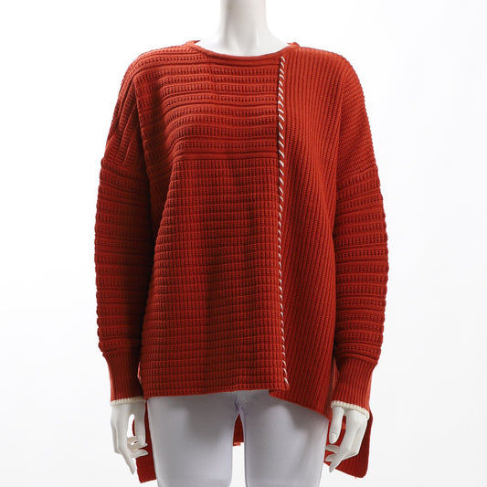 ステッチ配色バックテールミドルゲージニット