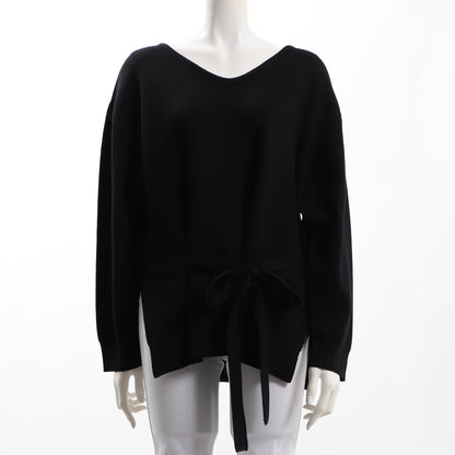 ウエストリボンベルト付きVネックニット