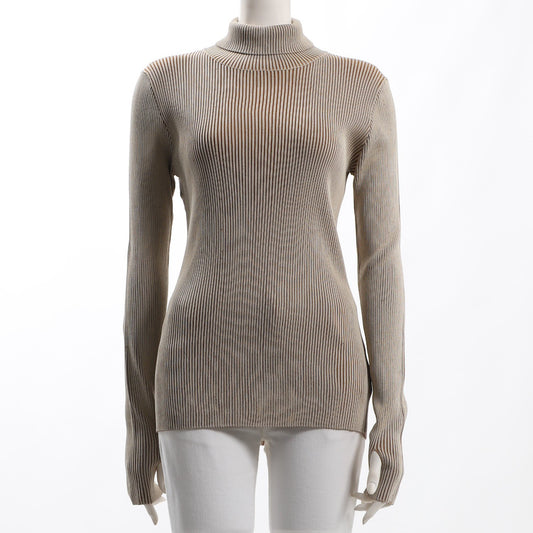 配色リブフィンガーホールニット