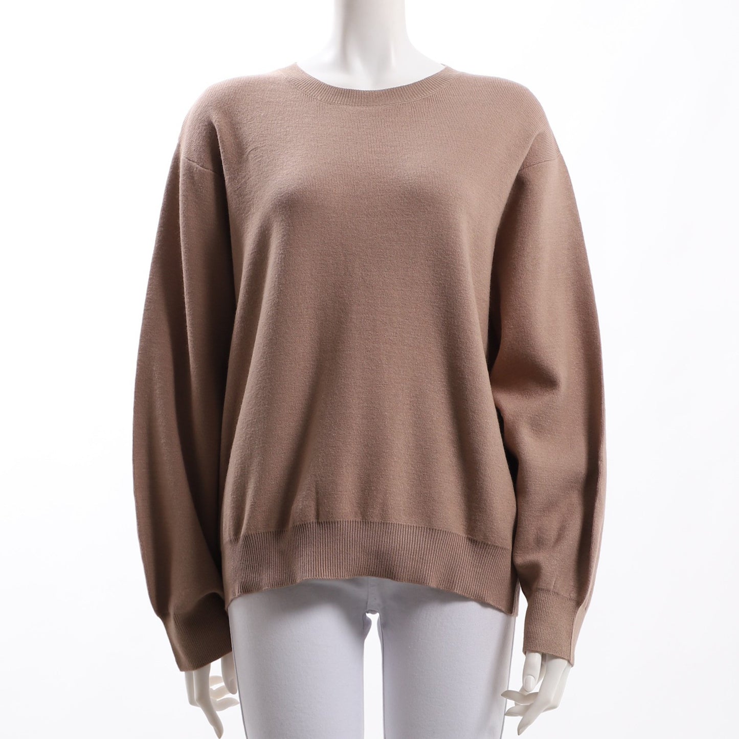 ボリュームスリーブクルーネックニット